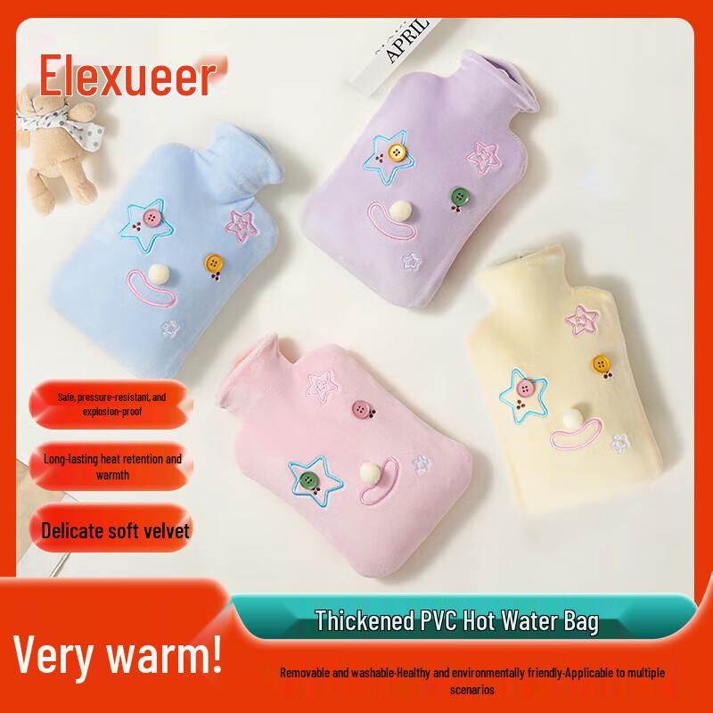 Lexueer Large Hot Water Bottle with Plush Cover