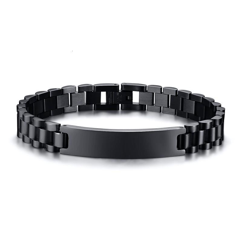 Personalized Stainless Steel Men Bracelet Bangle Engraved Fashion Custom ID Male Braslet Brazelaet Boy 7.7Inch 8.3Inch Dropship