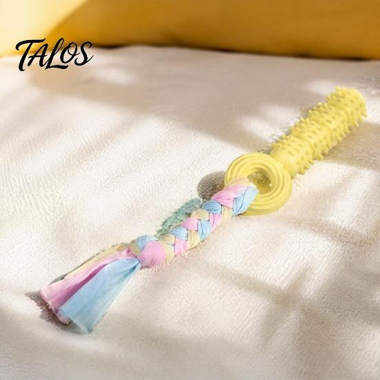 Natural Rubber Pet Play Toys Spiky Dog Chew Toy with Cotton Rope, Molar Stick Toy, Interactive Tough for Aggressive Chewers Small Medium Dogs