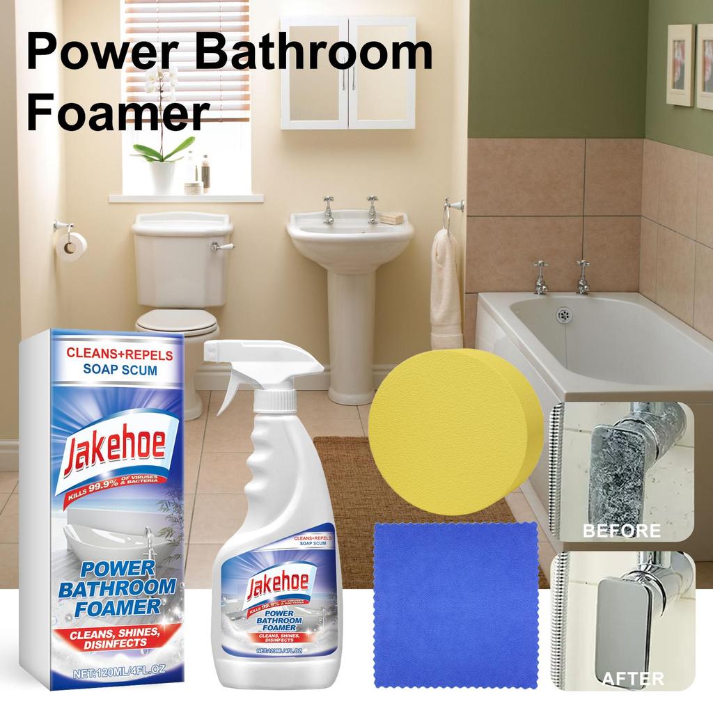 Jakehoe Bathroom Foam Cleaner Toilet Toilet Bathtub Sink Tile Stain Remover Cleaning Spray