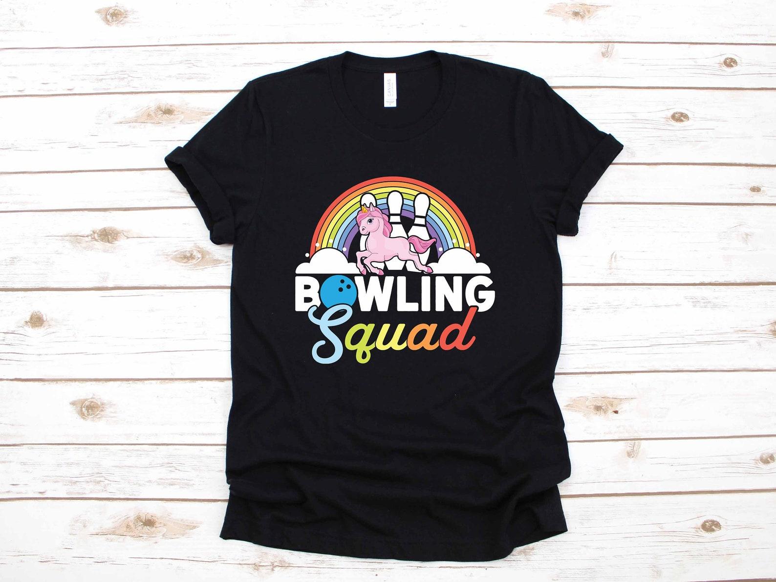 Bowling Squad Rainbow Unicorn League Team Apparel Funny Matching Bowler Gift | T-Shirt |T-shirt | T-shirt | T-shirt | Tank Top XL