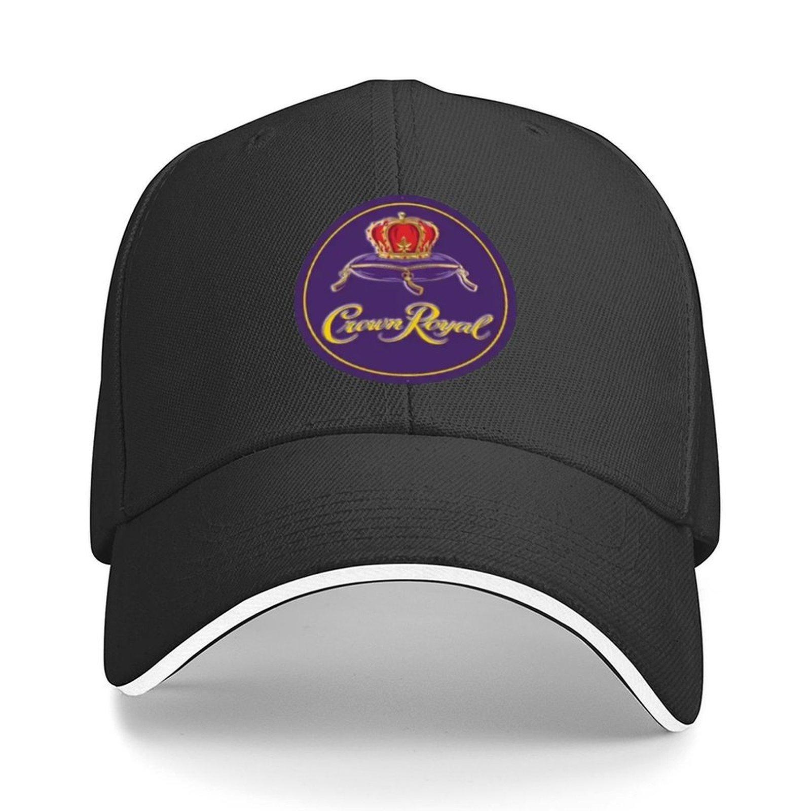 

Бейсболка Crown Royal с винтажным логотипом, мужская и женская, регулируемая, сэндвич-кепка, фиолетово-золотой дизайн, прочная, черная, шестипанельная Adjustable
