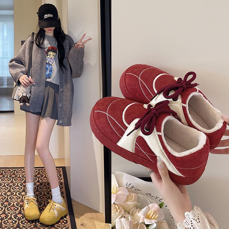 2025 Women’s Winter Plush Cotton Slippers: Super Soft, Thick Sole, Comfortable, Heel-Covered for Outdoor Fashion