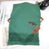 High-quality Solid Color Cashmere Scarf In Chinese Red with Tassels, Faux Wool Shawl for Men and Women, Suitable for Parties and Events As a Gift