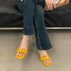 Fashion Belt Buckle Designed Open Toes Square Head Fashion Slipper for Women 2025 Summer Elegant Outdoor Comfortable High-heeled Sandals