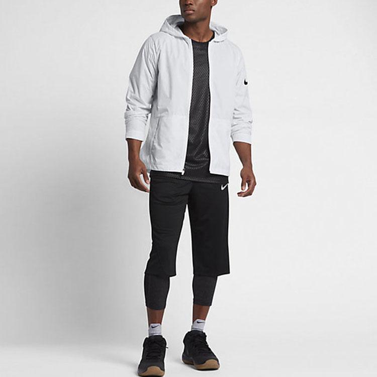 Nike Lightweight Water-Resistant Plaid Jacket Men Outerwear White 848532-100