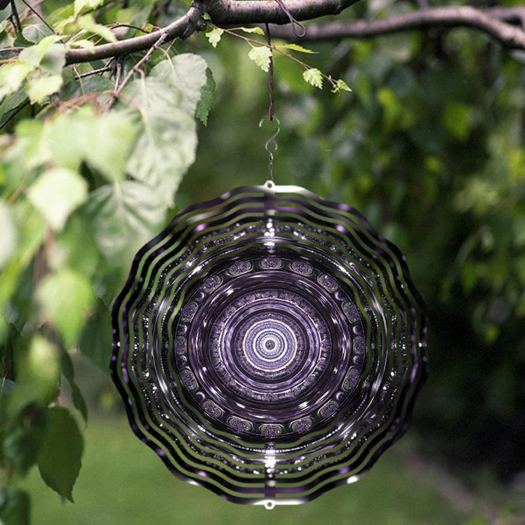 360 Degree Rotating 10 Inch Metal Wind Spinner for Outdoor Garden Patio Balcony Decor Elegant Hanging Wind Chime No Electricity Needed