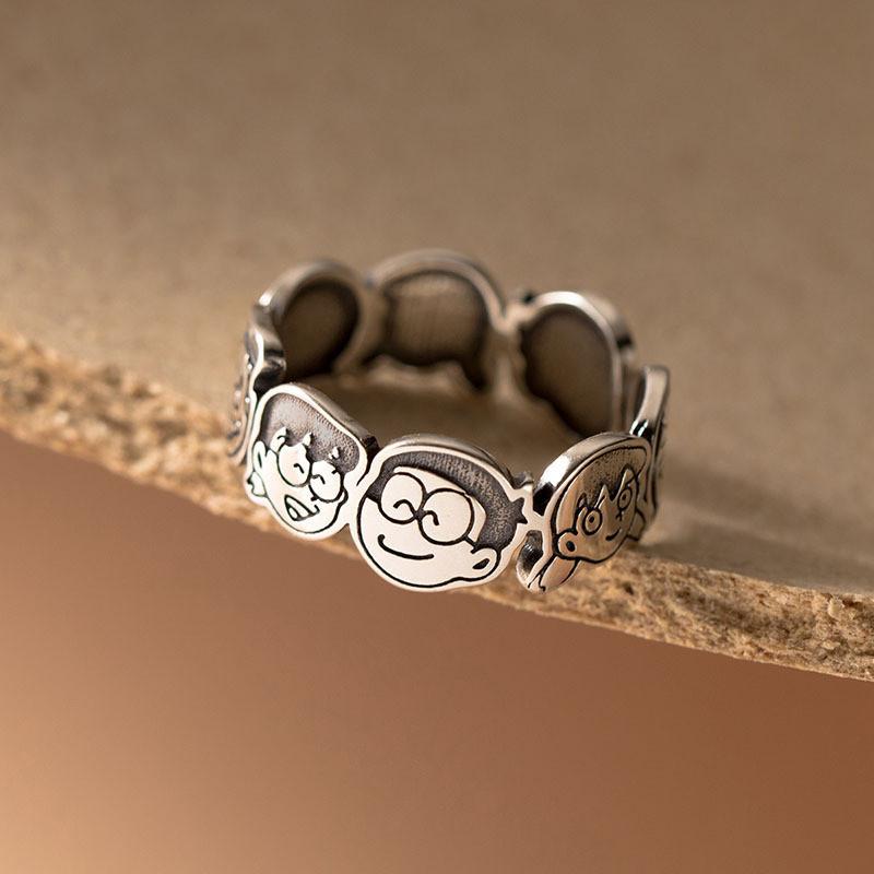 Cartoon Adjustable Doraemon Open Ring Women Jewelry Fashion Finger Rings Gift