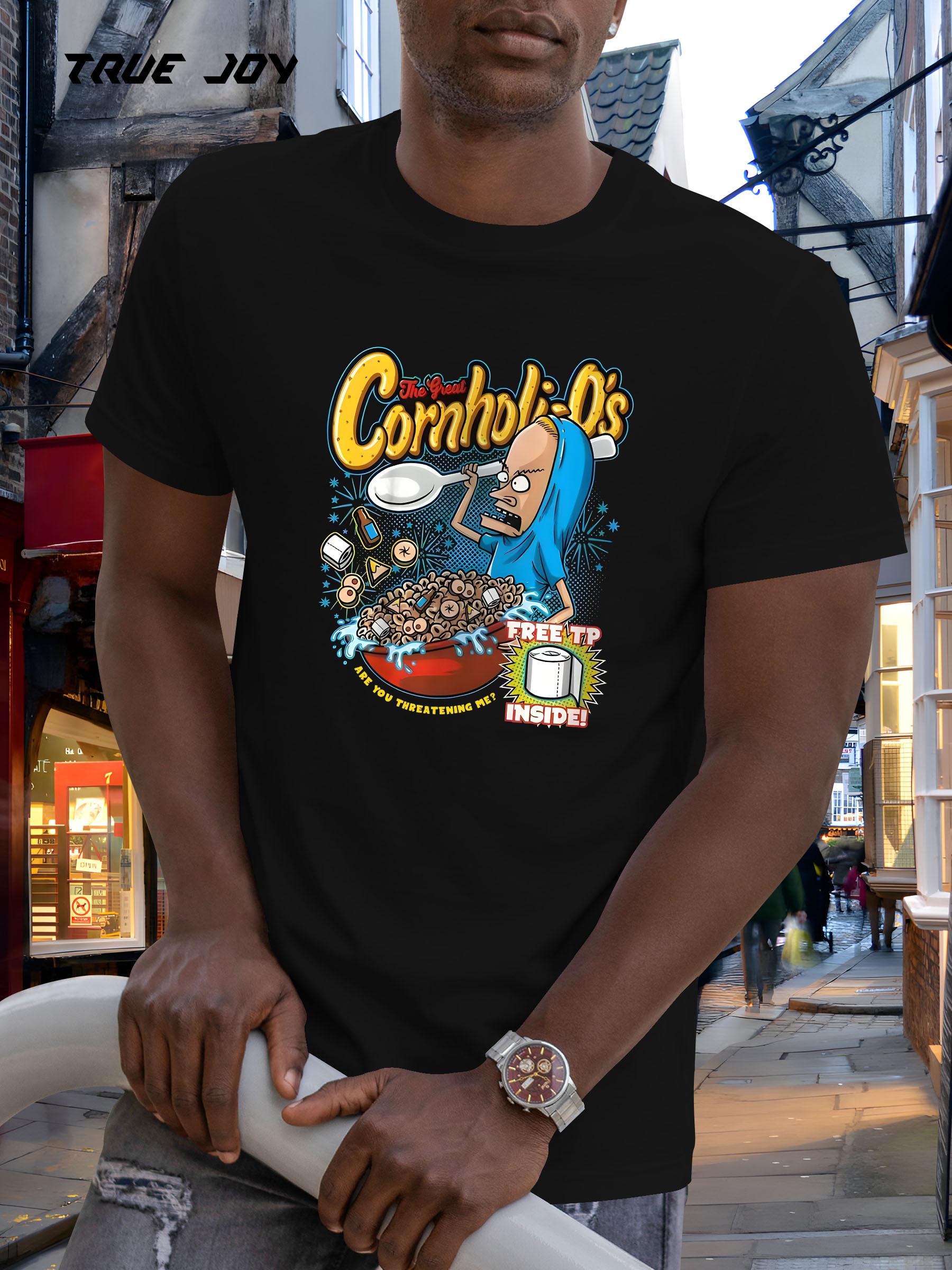 

Summer Graphic T-shirt - Cornholio s Cartoon Print with True Joy Design XXL