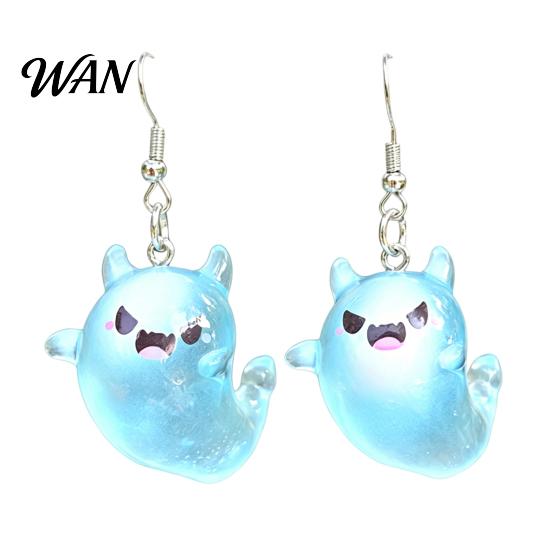 Women Dangle Earrings Ghost Glow-in-the-Dark Pendant for Decor, Fun Cute Earrings, Necklace Halloween Jewelry Statement