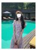 Women's Summer Purple Spaghetti Strap High Waist Maxi Dress