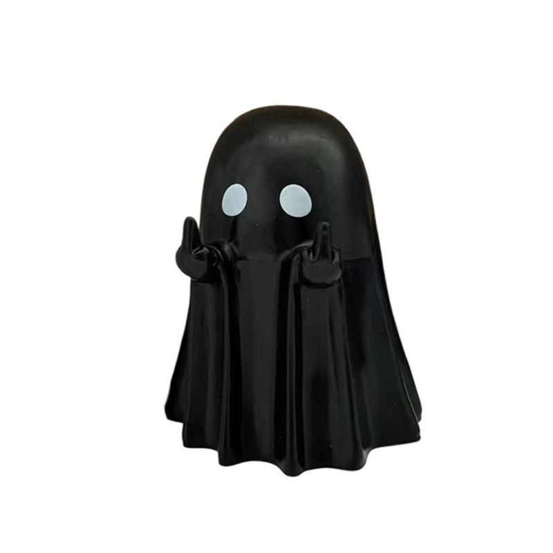 Halloweenská figurka ducha Strašidelná pryskyřičná soška ducha Roztomilé ozdoby ducha Ideální pro vnitřní a verandovou halloweenskou dekoraci Stolní