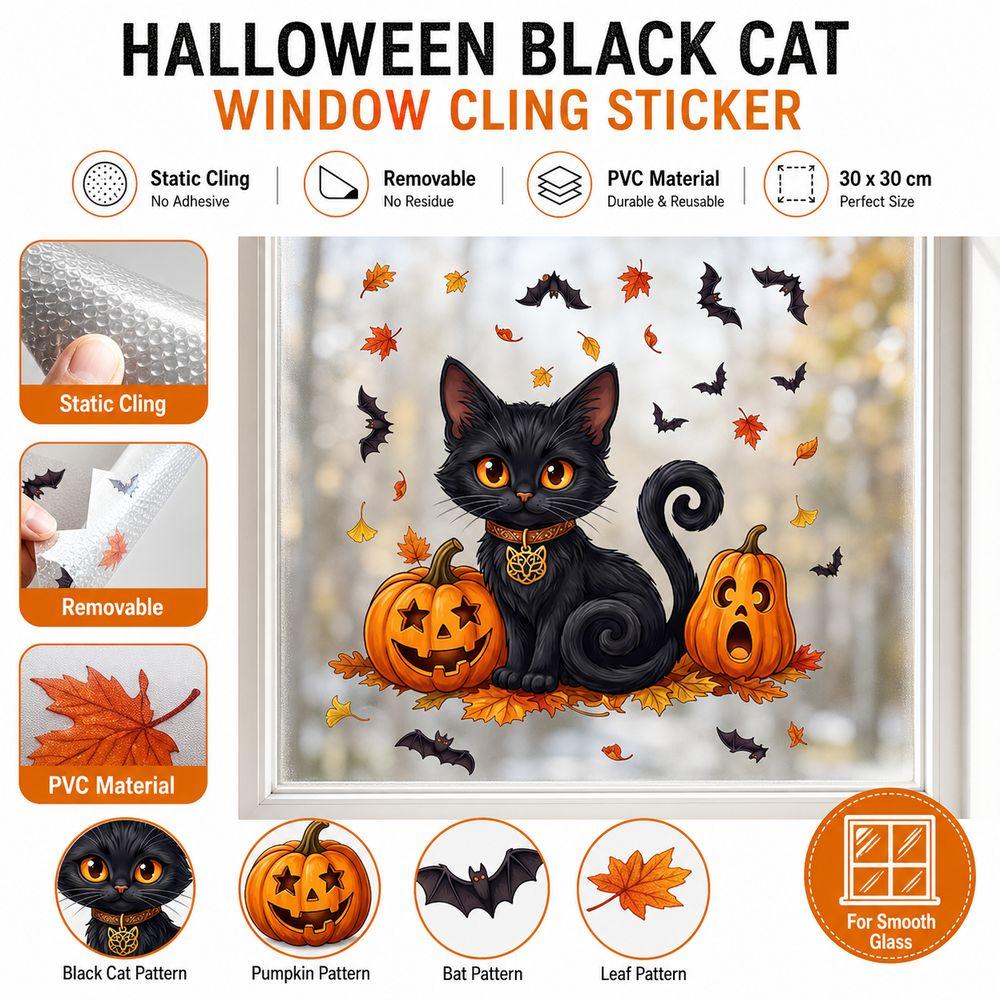 Static Cling Halloween Window Sticker Static Glass Decal Window Cling Sticker Home Decor