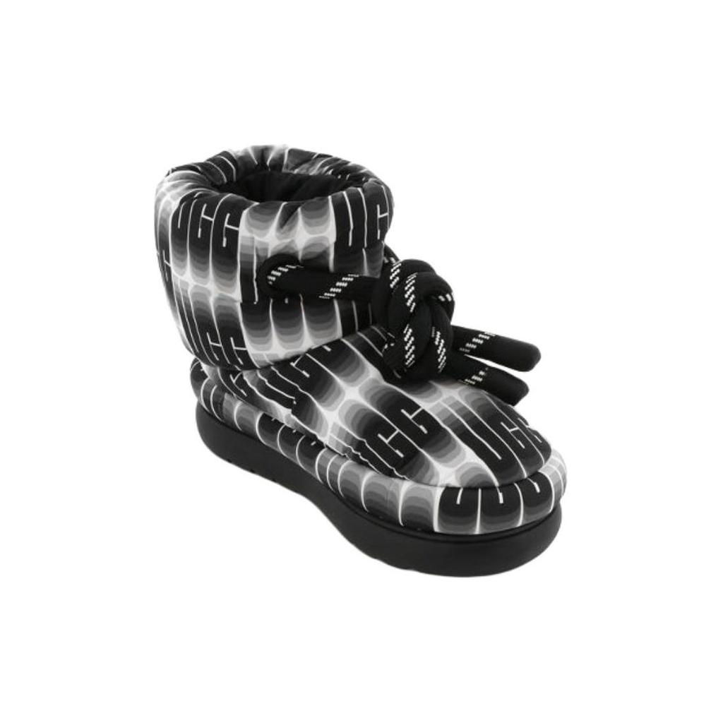 UGG  Classic Maxi Wavelength Short Boot Black White Women Sneakers 1134610-BWHT