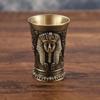 Egypt Myth Retro Metal Cup Bronze 3D Relief Liquor Spirits Small Goblet Household Small Size Personality Cocktail Cup