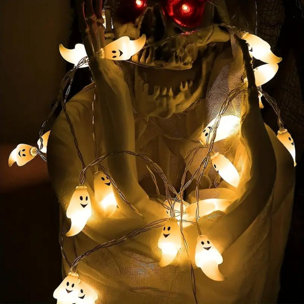 (3M 20LED) 1PC LED Ghost String Lights Festival Decoration Haunted House Party Props Mood Lighting for Indoor Outdoor Halloween Decor