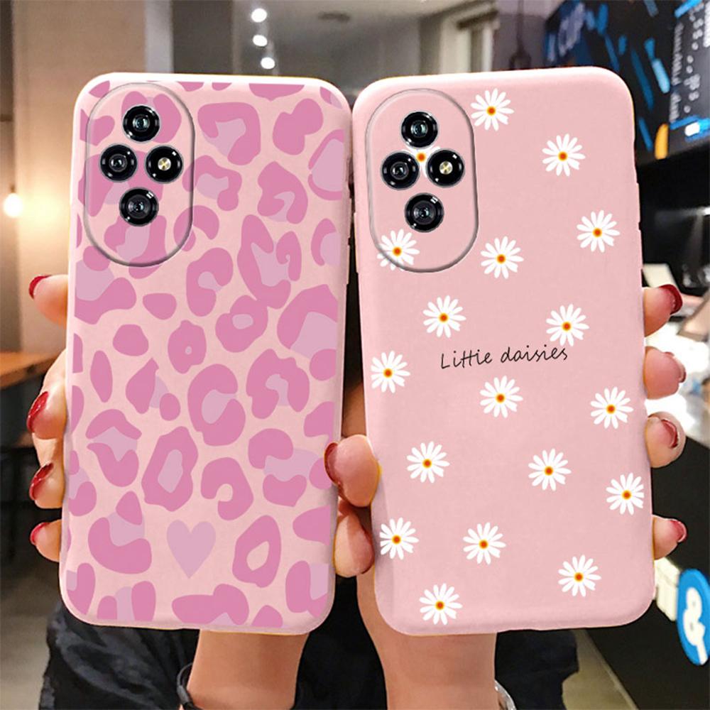 Leopard Plant Rose Pattern Phone Case For Honor 200 Lite Daisy Love Heart Shockproof Soft Cover For Honor 200 Pro Smart Silicone