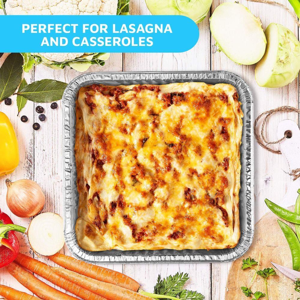 30Pcs Square Aluminum Foil Baking Trays 6/7/8/9inch Aluminum Foil Bowl Air Fryer Pans  Meal Prep