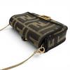 Great FENDI Nano bucket FF Logo Metal Zucca Pattern 2-Way Chain Shoulder Pouch Used