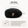 Solid Color Woolen Newsboy Hat Little Bear Beret Hat Retro Cloud Painter Cap  Women Girl