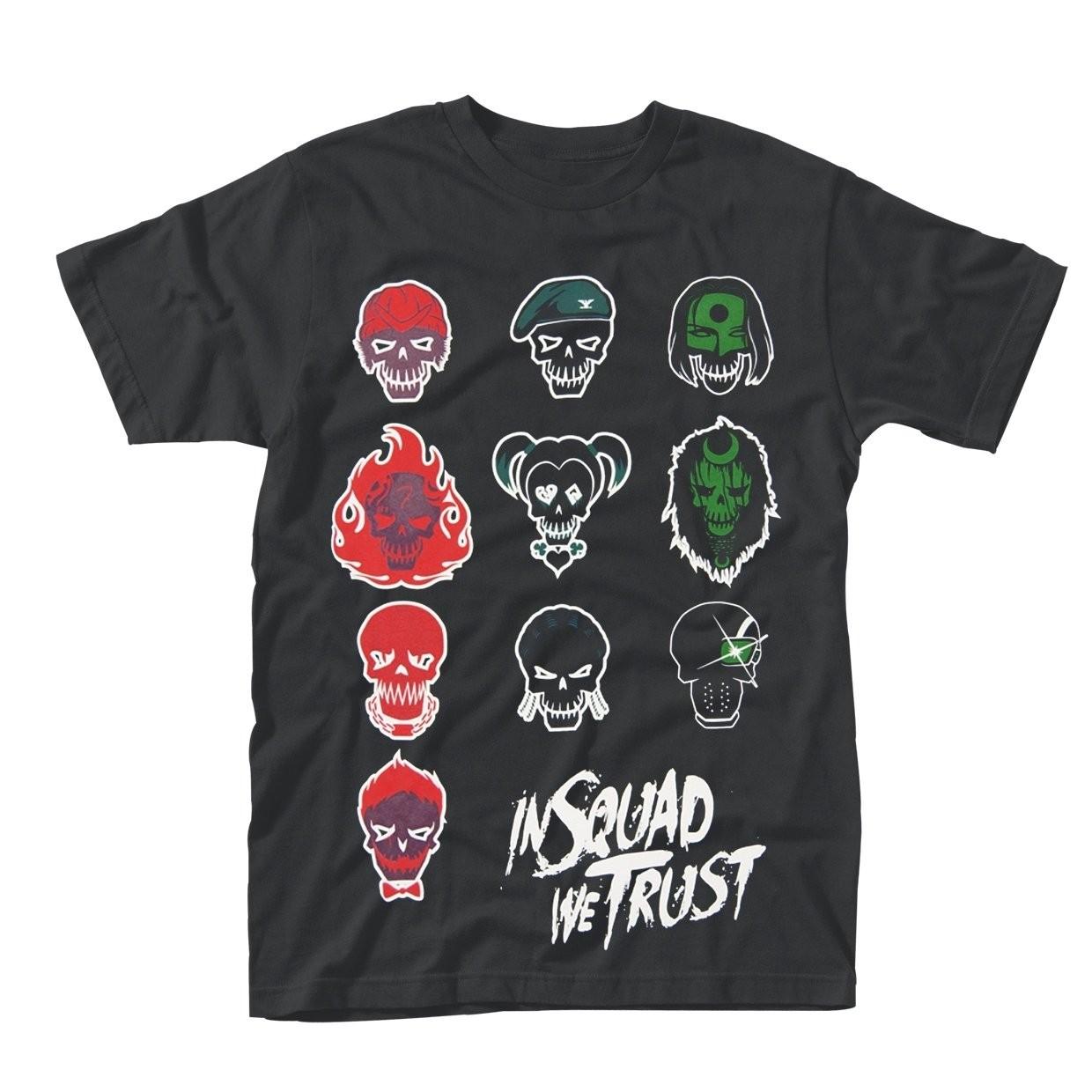 Plastic Head Men s Suicide Squad in Squad Faces T-Shirt M Black L