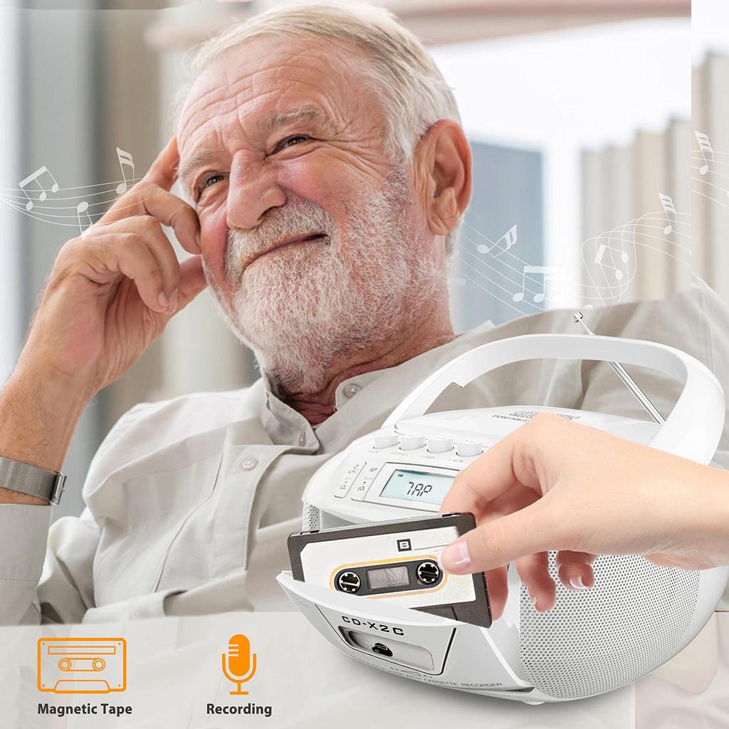 Kassetten- & CD-Player mit Bluetooth, USB, MP3 und Radiofunktion
