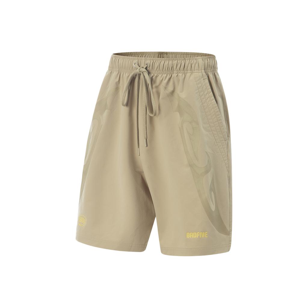 Li Ning Basketball Series Soft Comfortable Breathable Versatile Five-Point Sports Shorts Men Shorts Light-Chestnut-Brown AKSV699-2