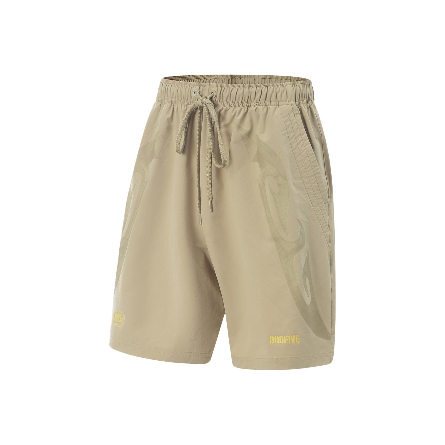 

Li Ning Баскетбольная Серия Мягкие Удобные Дышащие Универсальные Спортивные Шорты с Пятью Точками Мужские шорты Светло-каштаново-коричневые AKSV699-2