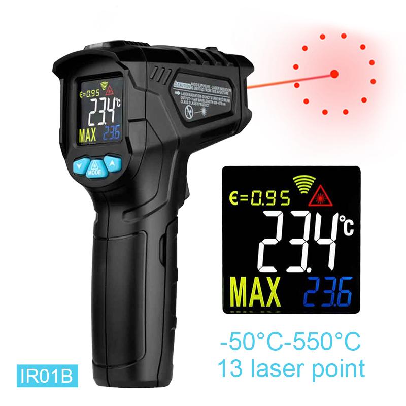 -50~ 800℃ -122~1472℉ Thermometer Mestek Temperature Meter  Emissivity Infrared Thermometer Termómetro Digital