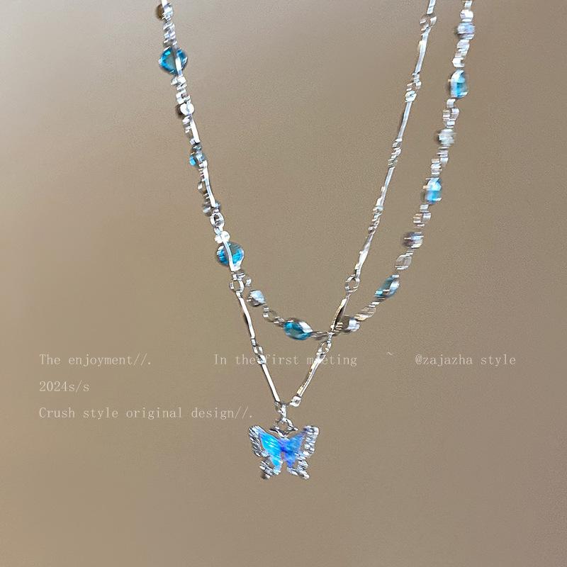 

High-quality temperament light luxury full of zirconium copper micro-inlaid necklace women s real gold electroplating simple and exquisite