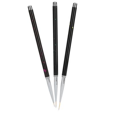 3pcs Nail Art Liner Brushes Home Salon Portable Nail Painting Drawing Design Brush Set