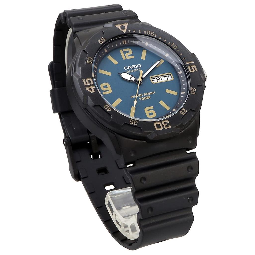 CASIO Standard Quartz Watch MRW-200H-2B3V / -200H-3BV Men's Greenish Blue Dial / Black and Lime Green [Imported]