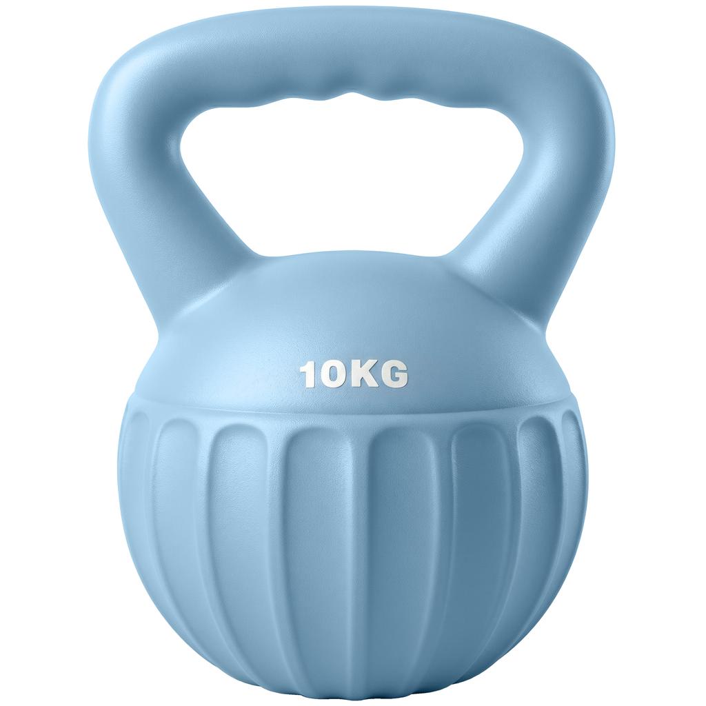 Kettlebell 6 kg Weight, Sand-Filled Weight for Beginners, Home Strength Training, 21 x 21 x 27 cm, Blue