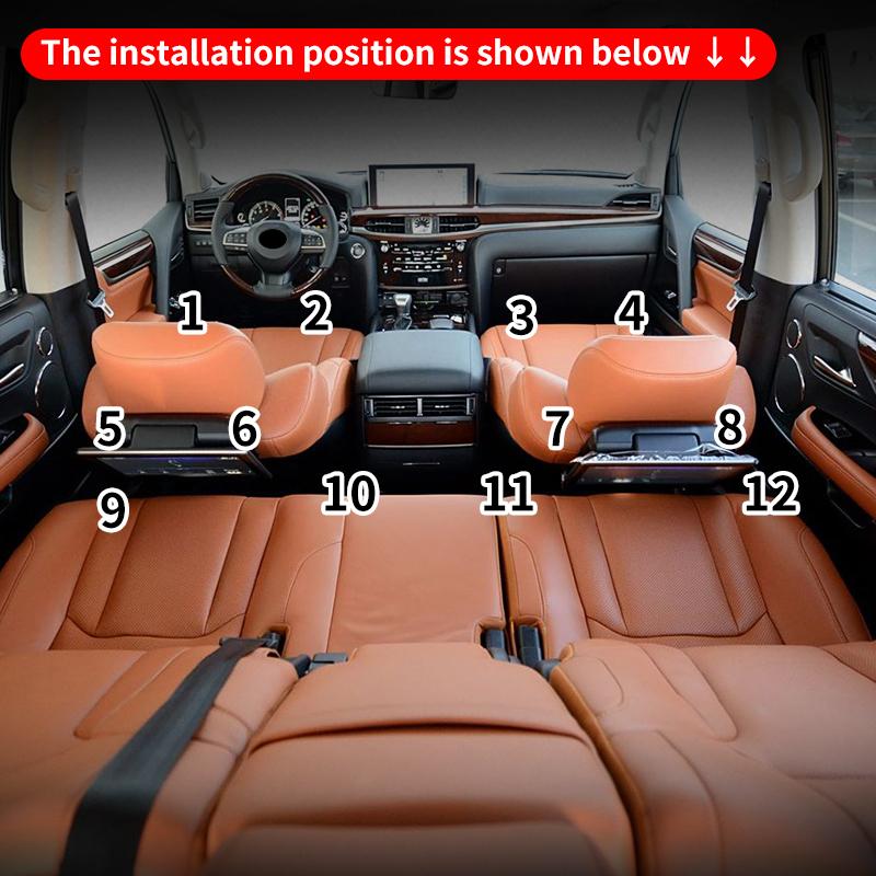 For Lexus LX570 450d Seat Track Protective Cover Interior upgraded Accessories Seat Guide Rail Front and Rear Covers 2008-