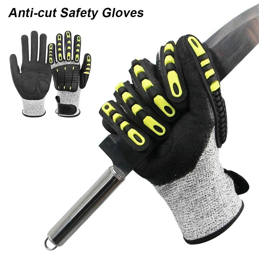 1Pair Anti-vibration Protection Working Gloves Anti-smashing Outdoor Rescue Anti-collision Gloves Level 5 Anti-cut S/M/L/XL/2XL