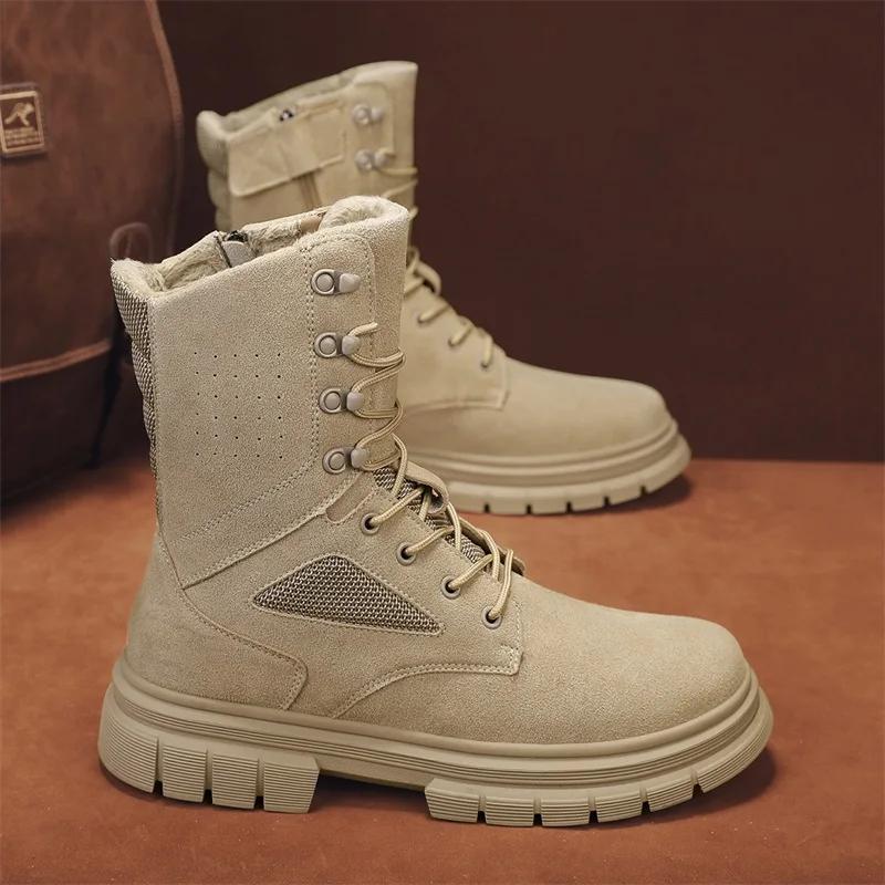 мужские ботинки 2024 года, новые зимние тапочки, теплые мужские туфли, водонепроницаемые нескользящие плюшевые кроссовки, мужские теннисные туфли, ботинки, мужские кроссовки, зимние 39