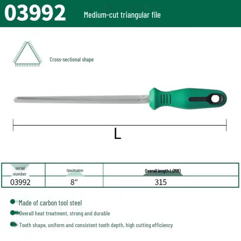 SATA 8-inch Medium-Tooth Triangular File