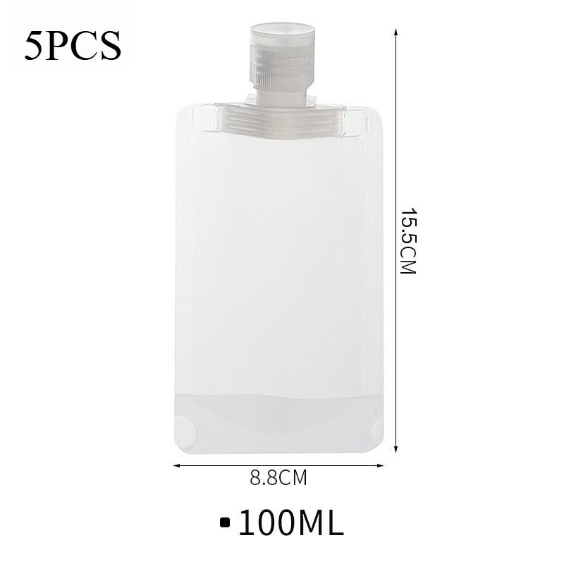 1-10pcs Travel Portable Size Refillable Empty Squeeze Pouch Stand Up Spout Pouch Refillable Face Cream Squeezable Bags Leakproof