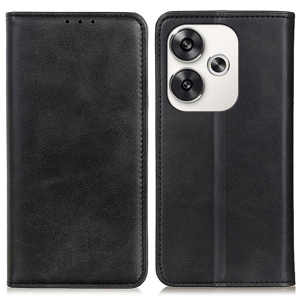 For Xiaomi Poco F6 5G/Redmi Turbo 3 5G Protective Case Split Leather Magnetic Closing Wallet Phone Shell