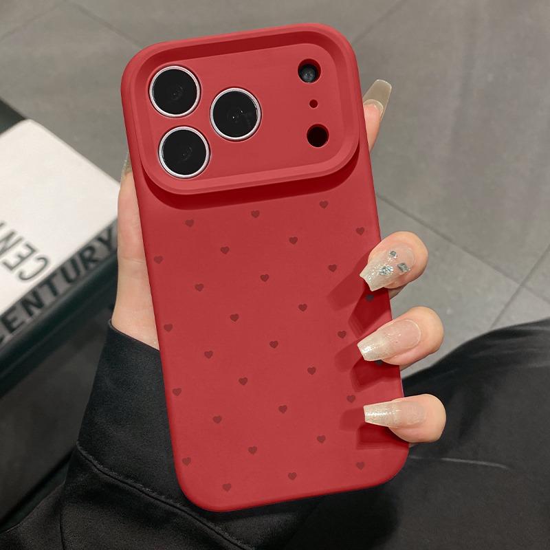 

Cute Love Heart Candy Color Matte Case for iPhone 17 16 15 Pro Max 14 Plus 12 13 11 Air Soft Liquid Silicone Ultra Slim Cover iPhone17