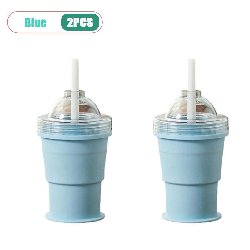 2-in-1 A Must-have for Summer Homemade Ice Hockey Cup Silicone Folding Cold Drink Cup Internet Famous Creative Ice Cube Mold