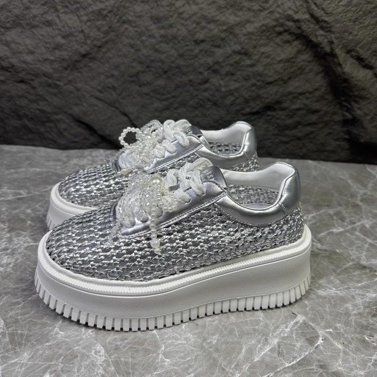 [Fanfna] Thick-soled hand-woven mesh women's summer 2025 new Roman women's shoes soft-soled light casual shoes