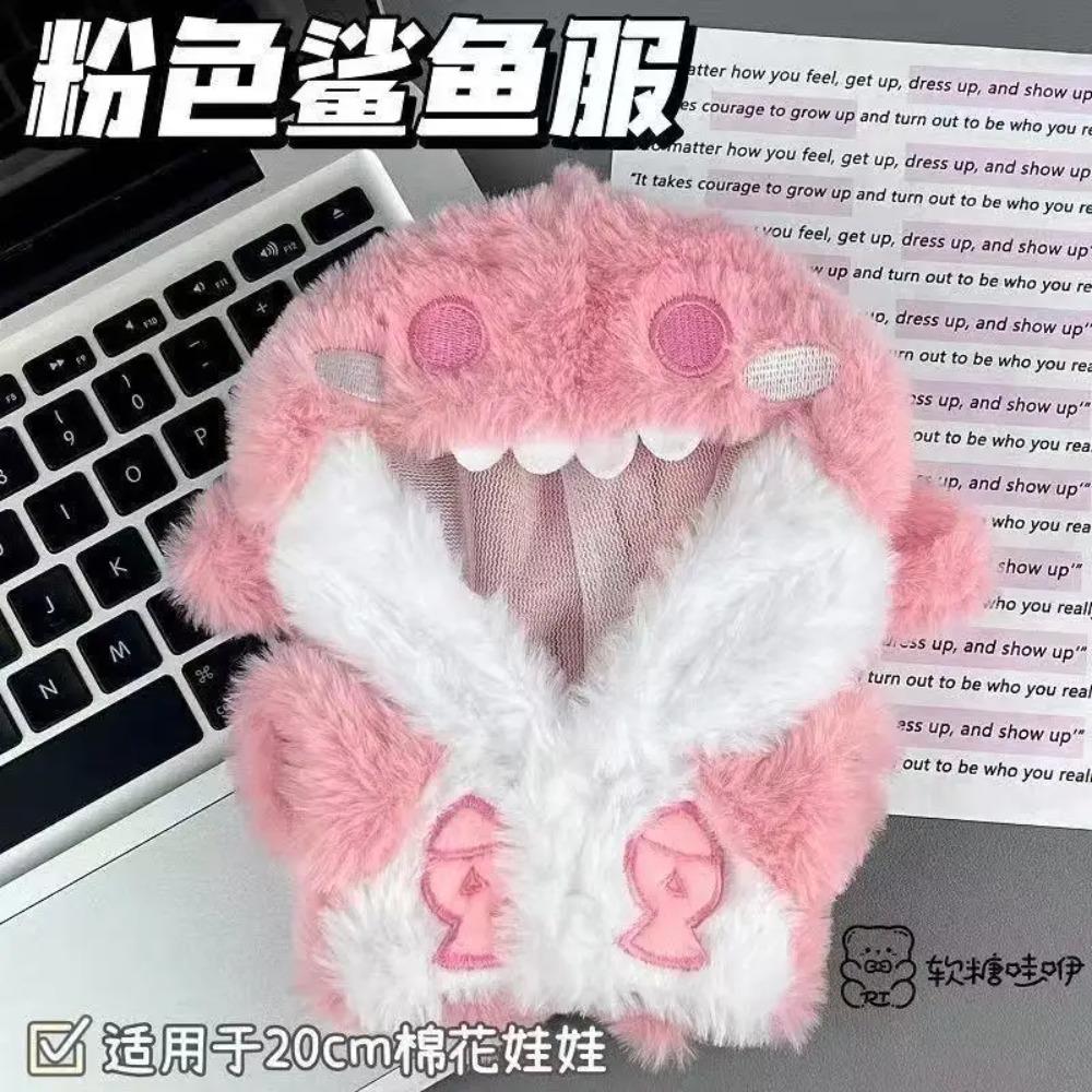20cm Plush Doll Clothes – New Animal Series Fluffy Bunny Hooded Jumpsuit Cute Winter Outfit for Doll, Kawaii Gift, Collector Acc