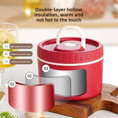 Sealed Stainless Steel Lunch Box Round Shape Stackable Thermal Lunch Container Practical Reusable Insulated Lunch Box Students