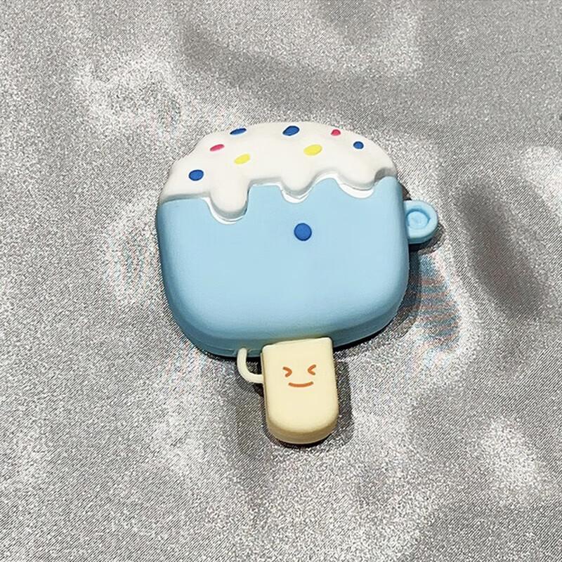 Summer Cool Ice Cream Shaped AirPods 1/2 Generation Case, Apple Bluetooth Earphone Cover, Shockproof Case, Cartoon Ice Cream Pattern Trendy Shell