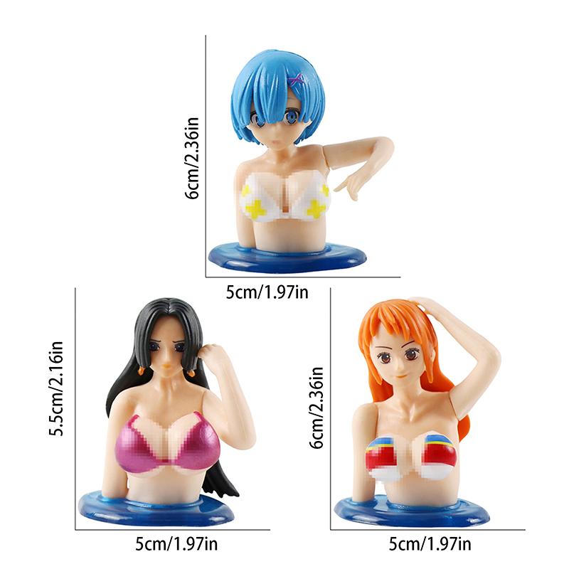 Shaking Chest Girls Car Ornaments Decoration  Kawaii Car Dashboard Cartoon Anime Dolls Car Interior Accessories