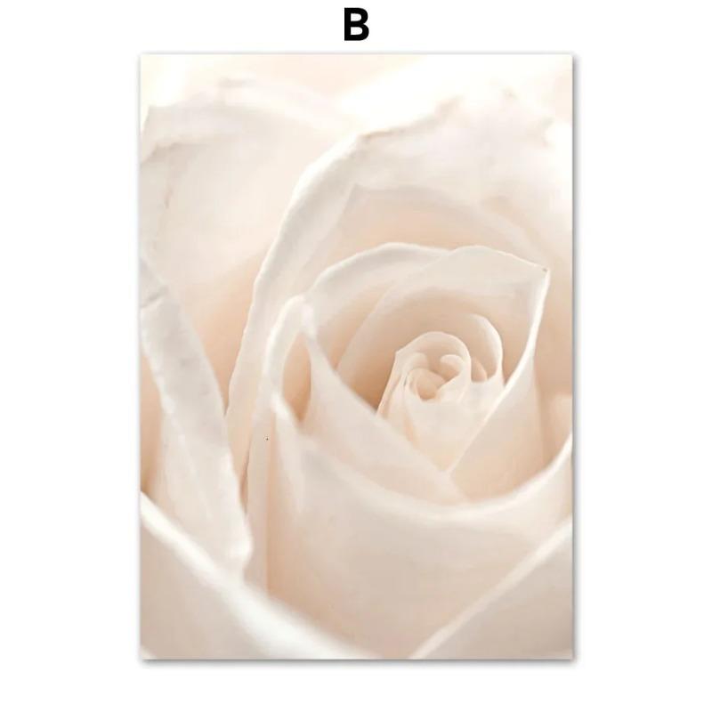 Nordic Posters And Prints Beige Dandelion Chrysanthemum Rose Wall Art Canvas Painting Living Room Home Decoration Wall Painting