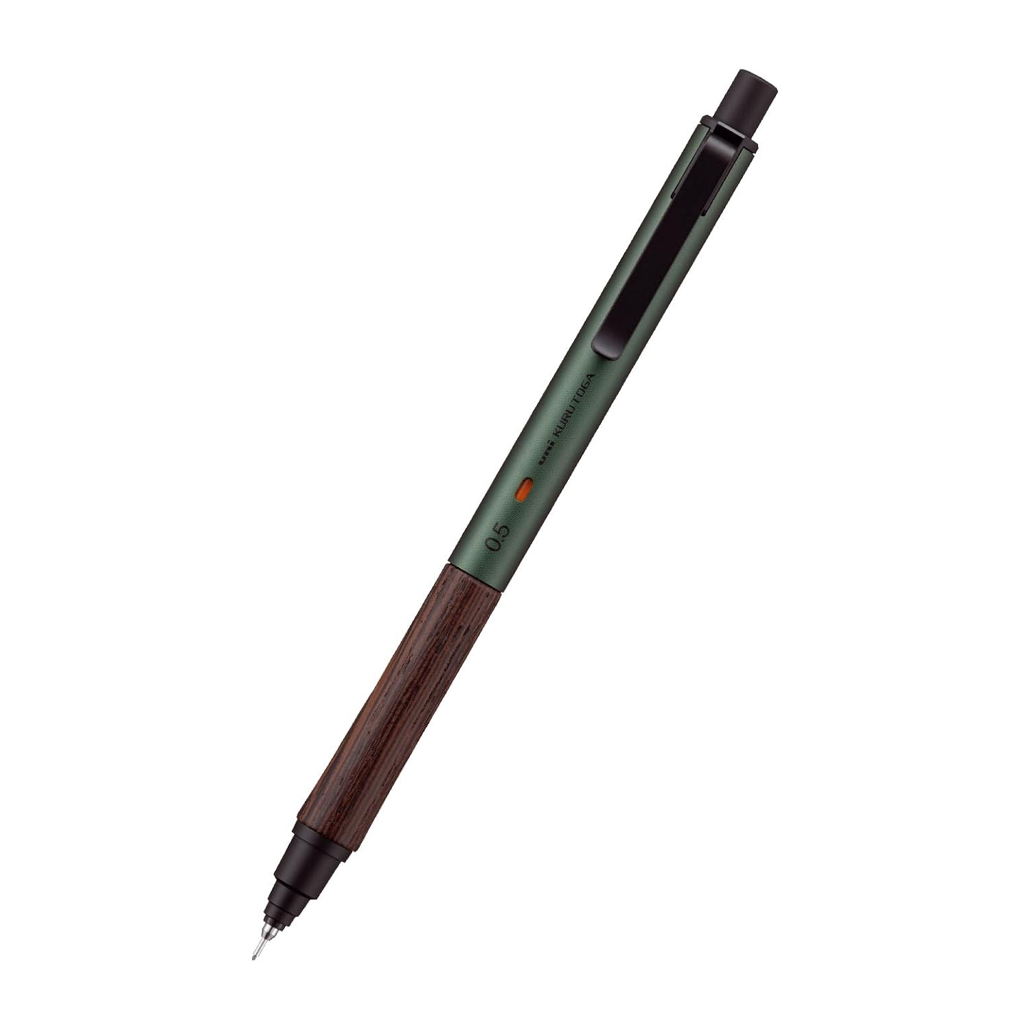 Mitsubishi Pencil Sharp Kurutoga Wood 0.5mm Forest Green M5KW1P.88