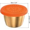 2pcs Salad Dressing Container, 2.4oz Stainless Steel Sauce Bowls Condiment Containers, Dipping Sauce Cups for Lunch Bento Box, Orange