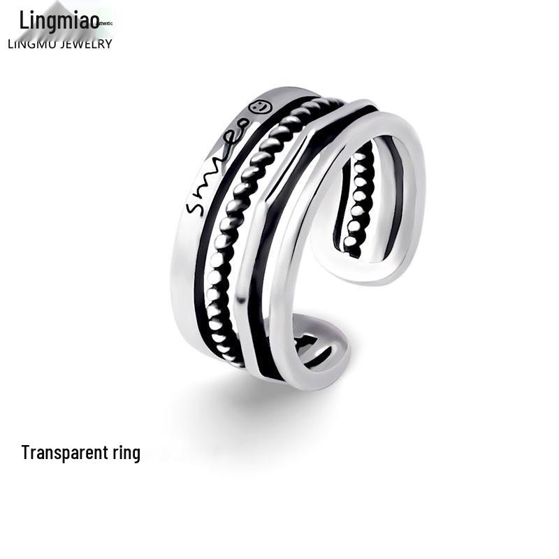 

Vintage Imitation Silver Stackable Ring for Men Adjustable Opening